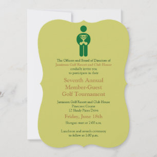 Corporate Golf Tournament Invitation Kaart