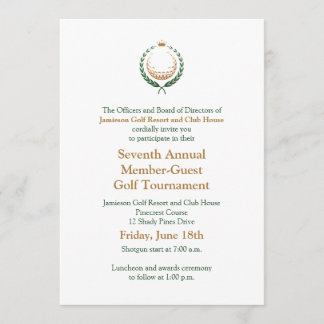 Corporate Golf Tournament Invitation Kaart