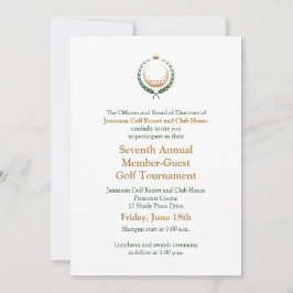 Corporate Golf Tournament Invitation Kaart