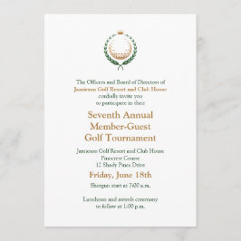 Corporate Golf Tournament Invitation Kaart