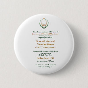 Corporate Golf Tournament Invitation Ronde Button 5,7 Cm