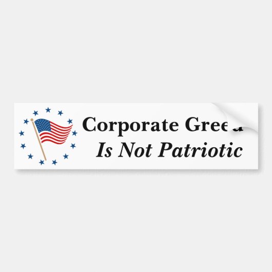 Corporate Greed Bumpersticker (Voorkant)
