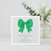 Corporate Green Bow Christmas Holiday Party  Kaart (Staand voorkant)