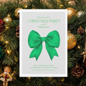 Corporate Green Bow Christmas Holiday Party  Kaart