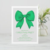 Corporate Green Bow Christmas Holiday Party Kaart (Staand voorkant)