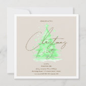 Corporate Green Christmas Tree Holiday Party Kaart (Voorkant)