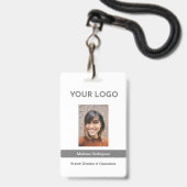 Corporate Grey werknemer foto-ID Badge (Voorzijde met lanyard)