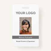 Corporate Grey werknemer foto-ID Badge (Voorkant)