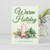 Corporate Holiday Card with Custom Logo Feestdagenkaart (Staand voorkant)