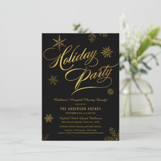 Corporate Holiday Charity Benefit Fundraiser Feestdagenkaart (Staand voorkant)