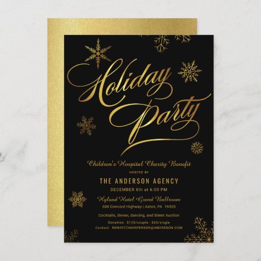 Corporate Holiday Charity Benefit Fundraiser Feestdagenkaart (Voorkant / Achterkant)