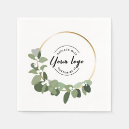 Corporate Holiday Green WreatCustom Logo Servet