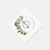 Corporate Holiday Green WreatCustom Logo Servet (Hoek)