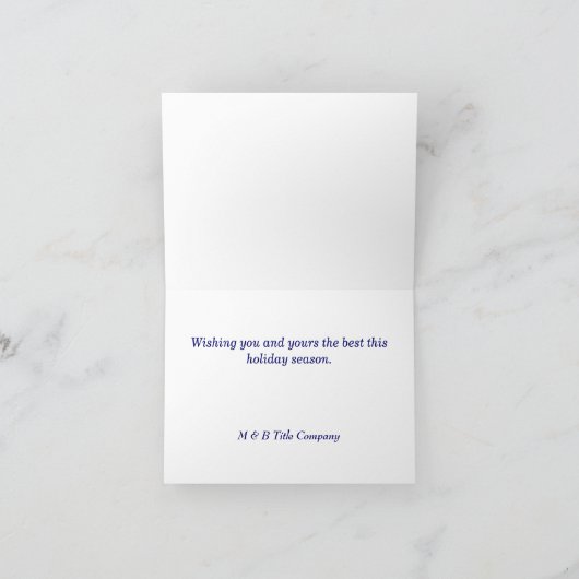 Corporate Holiday Greeting Kaart (Binnen)