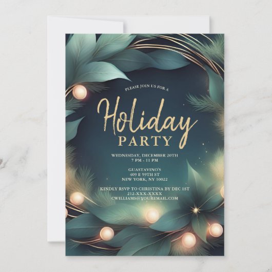 Corporate Holiday Kantoor Party Invitation Feestdagenkaart (Voorkant)