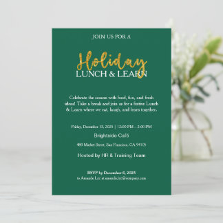 Corporate Holiday Lunch & Learn Invite Kaart