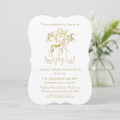 Corporate Holiday Party Elegant Gold Reindeer Kaart (Staand voorkant)