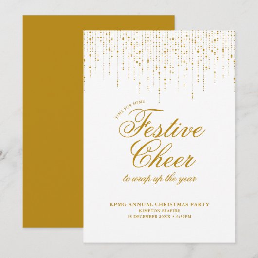 Corporate Holiday Party Feestelijke Cheer White Go Kaart (Voorkant / Achterkant)