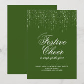 Corporate Holiday Party Groen Wit Feestelijke Chee Kaart (Voorkant / Achterkant)