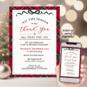 Corporate Holiday Party Invitation - Thank You Red Kaart