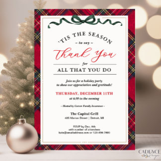 Corporate Holiday Party Invitation - Thank You Red Kaart
