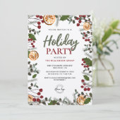 Corporate Holiday Party Kerst gebladerte Kaart (Staand voorkant)