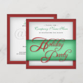 Corporate Holiday Party - Rood & Groen Uitnodiging (Voorkant / Achterkant)
