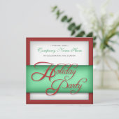 Corporate Holiday Party - Rood & Groen Uitnodiging (Staand voorkant)