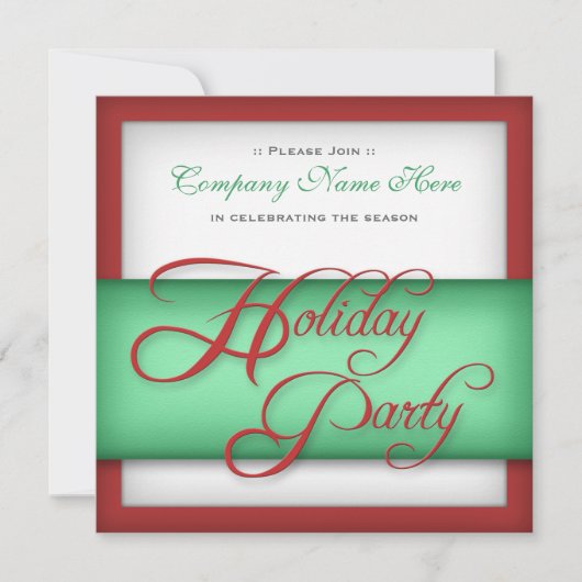 Corporate Holiday Party - Rood & Groen Uitnodiging (Voorkant)