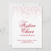 Corporate Holiday Party Rood Wit Feestelijke Cheer Kaart (Voorkant)