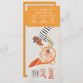 Corporate Jazz Music Night Ticket-uitnodiging Kaart (Voorkant / Achterkant)