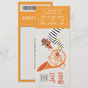 Corporate Jazz Music Night Ticket-uitnodiging Kaart