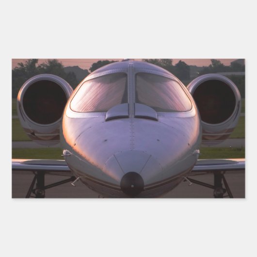 Corporate Jet Plane Revel Rechthoekige Sticker (Voorkant)