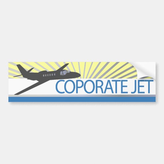 Corporate Jet Vliegtuig Bumpersticker (Voorkant)