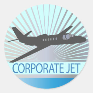 Corporate Jet Vliegtuig Ronde Sticker