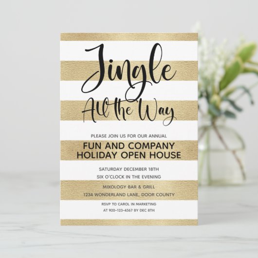 Corporate Jingle All Way Holiday Open House Kaart (Staand voorkant)