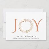 Corporate Joy Terracotta Wreath Waterverf Feestdagenkaart (Voorkant)