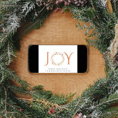 Corporate Joy Terracotta Wreath Waterverf Feestdagenkaart