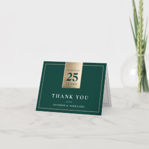 CORPORATE JUBILEUM business wit groen goud Bedankkaart