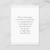 CORPORATE JUBILEUM business wit groen goud Visitekaartje (Achterkant)