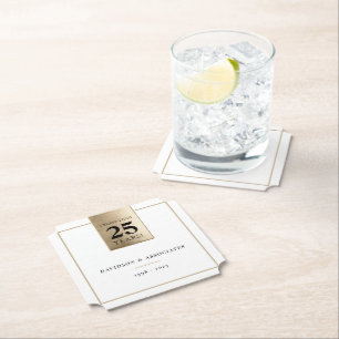 CORPORATE JUBILEUM business wit zwart goud Kartonnen Onderzetters