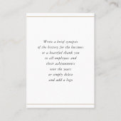 CORPORATE JUBILEUM business wit zwart goud Visitekaartje (Achterkant)