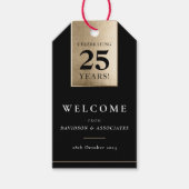 CORPORATE JUBILEUM business zwart witgoud Cadeaulabel (Voorkant)