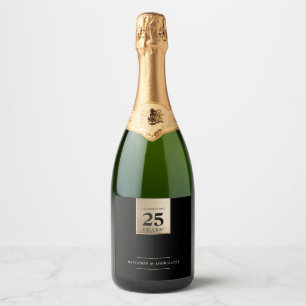 CORPORATE JUBILEUM business zwart witgoud Sparkling Wijnetiket