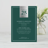 CORPORATE JUBILEUM classy business groen zilver Kaart (Staand voorkant)