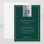CORPORATE JUBILEUM classy business groen zilver Kaart (Voorkant / Achterkant)