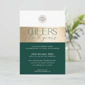 CORPORATE JUBILEUM elegant zakelijk groen goud Kaart (Staand voorkant)