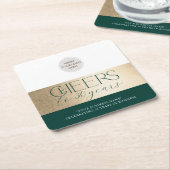 CORPORATE JUBILEUM elegant zakelijk groen goud Kartonnen Onderzetters (Schuin)