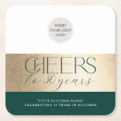 CORPORATE JUBILEUM elegant zakelijk groen goud Kartonnen Onderzetters (Voorkant)