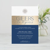 CORPORATE JUBILEUM elegant zakelijk marinegoud Kaart (Staand voorkant)